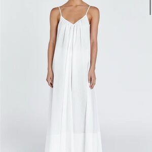 DISSH - CAPRI WHITE LINEN SHEER MAXI DRESS (NWT)